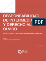 RESPONSABILIDAD DE INTERMEDIARIOS Y DERECHO AL OLVIDO. Policy Paper 