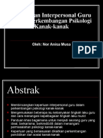 Kemahiran Interpersonal Guru Dalam An Psikologi Kanakkanak