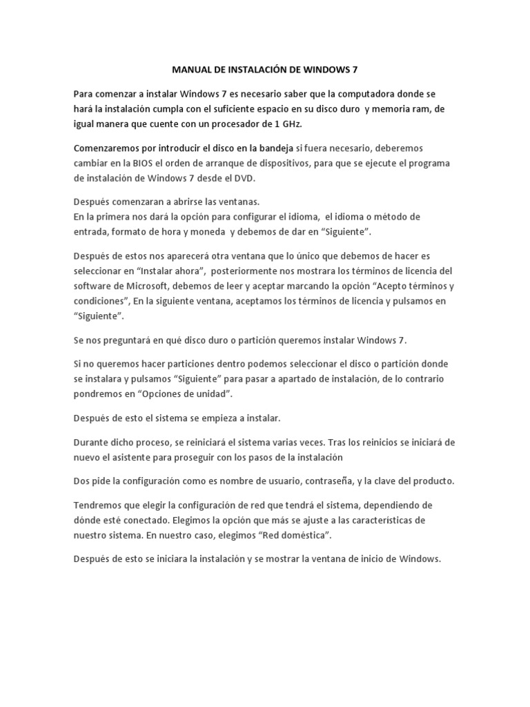 Guía de Instalación de Windows 7 y Linux | PDF | Windows 7 ...