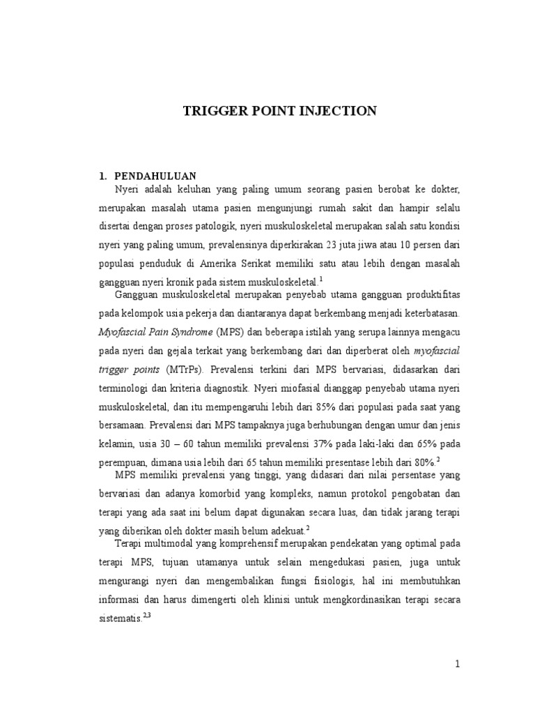 Trigger Point Injection | PDF
