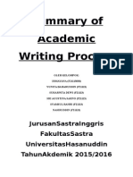 Summary of Academic Writing Process: Jurusansastrainggris Fakultassastra Universitashasanuddin Tahunakdemik 2015/2016