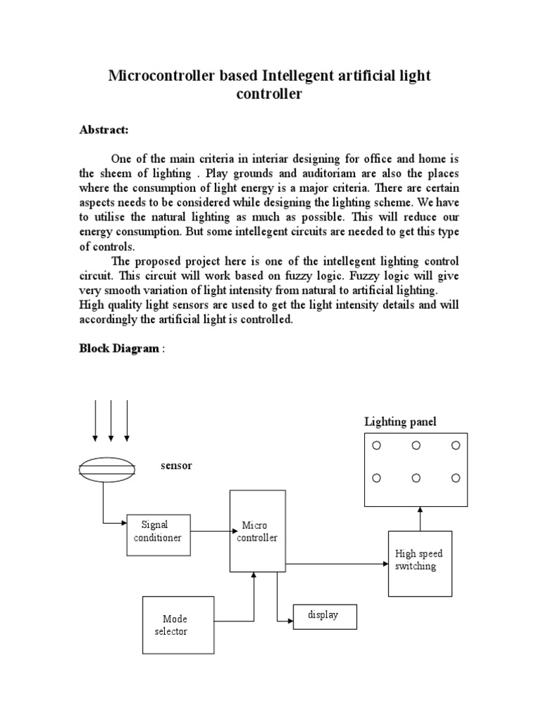 Intelligent Lighting Control System | PDF | Home & Garden | Computers