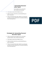 b1s1 strategies for generating personal narrative topic1