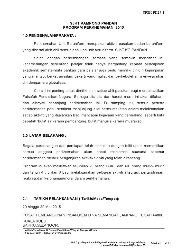 Laporan Perkhemahan Pdf