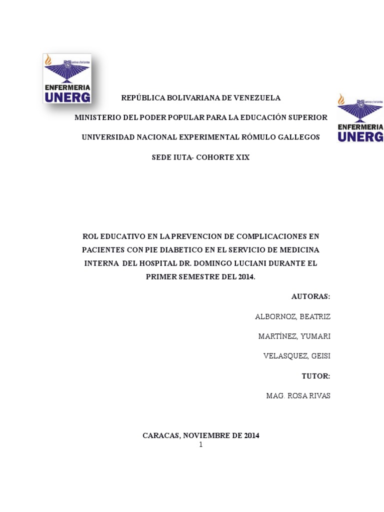 Tesis Final Pie Diabetico Completa Actual PDF Diabetes mellitus