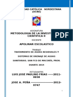 Tratamiento de Aguas Residuales y Sistemas de Drenaje de Aguas Sanitarias. San Fco de Macorís, Prov. Duarte 2014-1