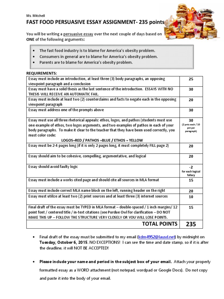 Persuasive Essay Requirements | PDF | Essays | Thesis