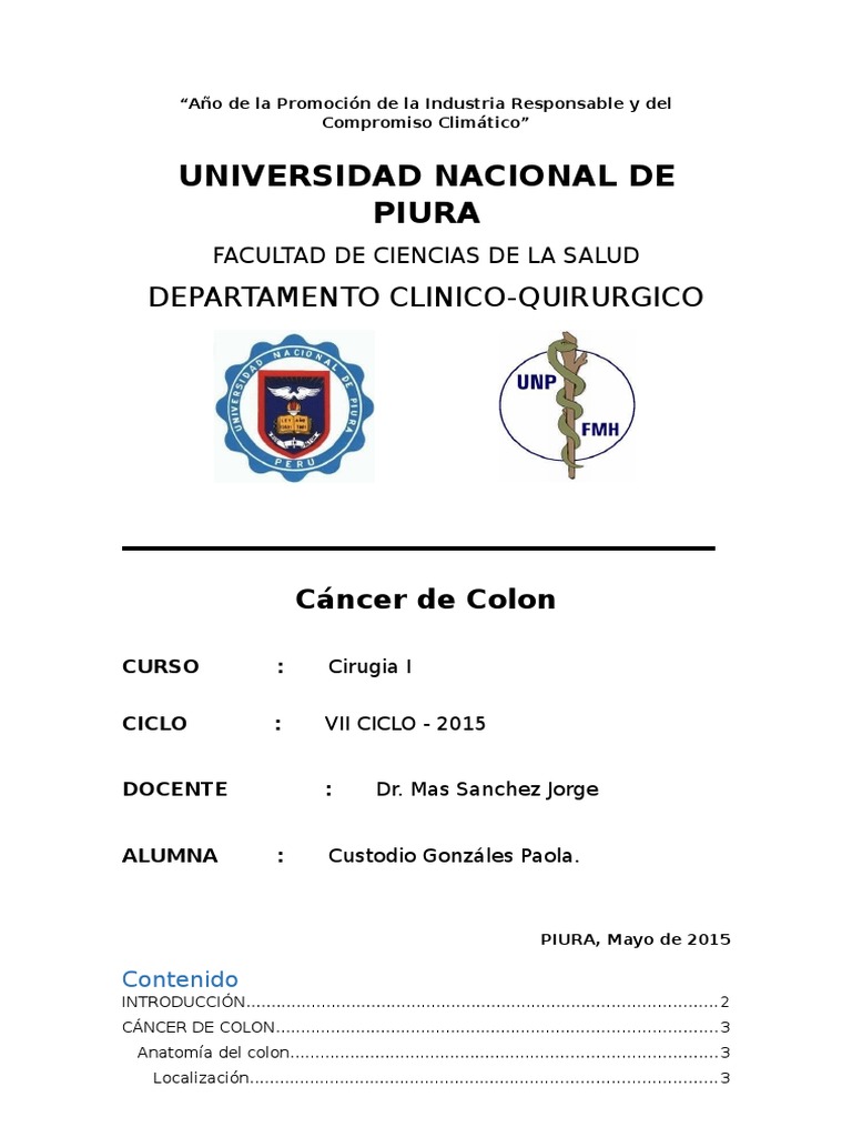 Cancer de colon monografia - Cancer de colon edad