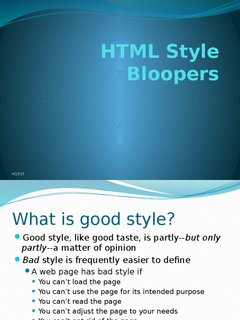 03 Bad HTML Style | PDF | Java Script | Hyperlink