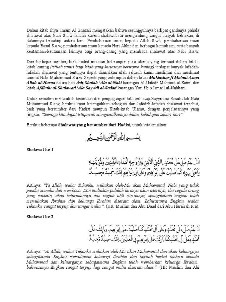 79 Sholawat Nabi Dan Keutamaannya