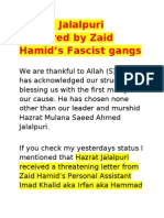 Hazrat Jalalpuri Martyred by Zaid Hamid Fascist Gangs