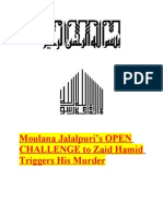 Moulana Jalalpuris OPEN CHALLENGE to Zaid Hamid Triggers His Murder