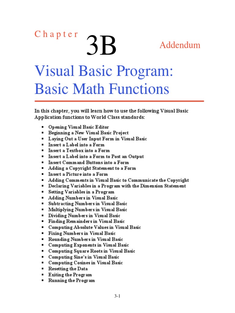 CH 3B Basic Math Functions PDF | PDF