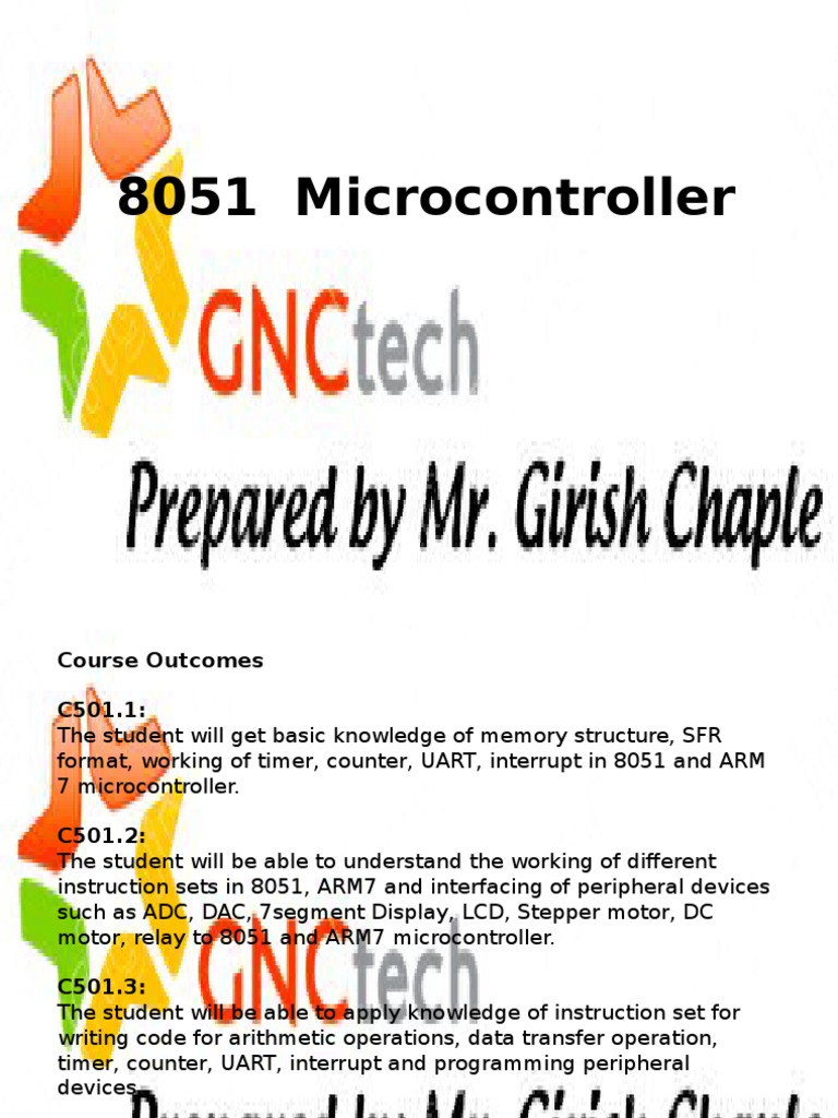 8051 Microcontroller PDF Microcontroller Analog To Digital Converter