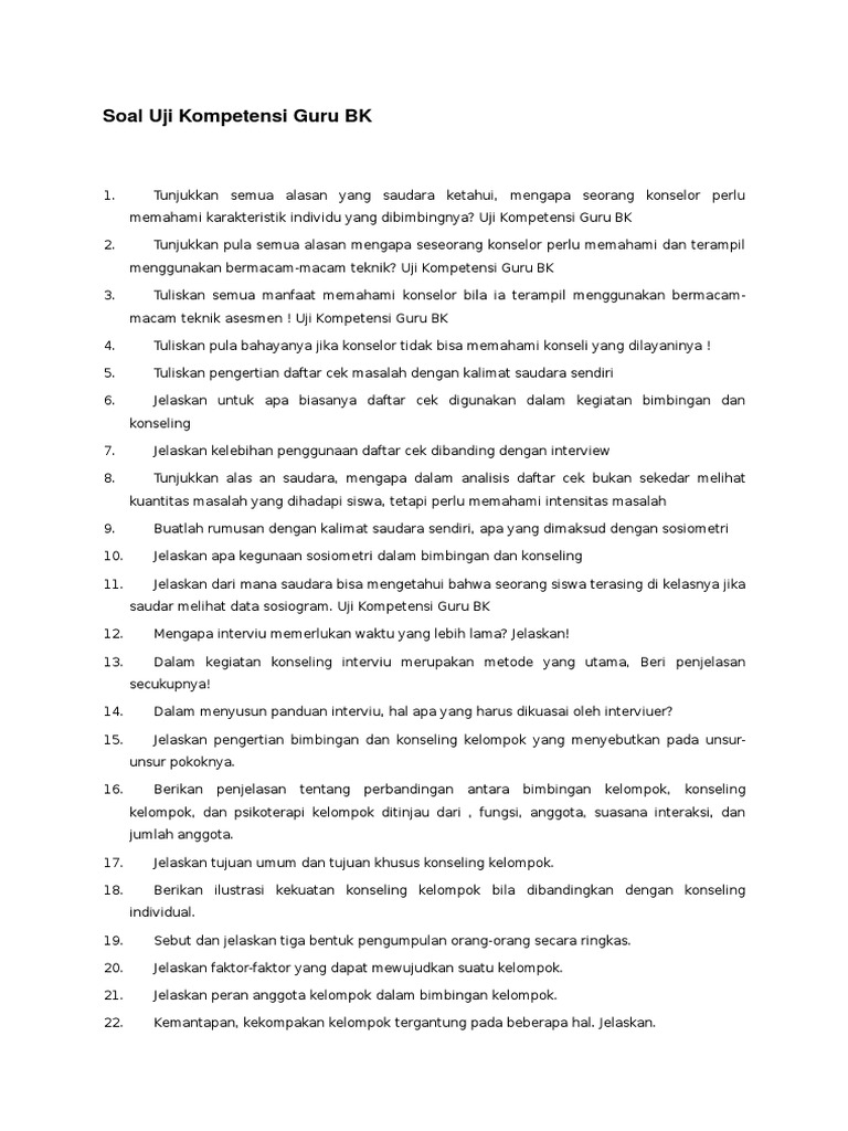 11 Contoh Soal Tkb Guru Bk Kumpulan Contoh Soal