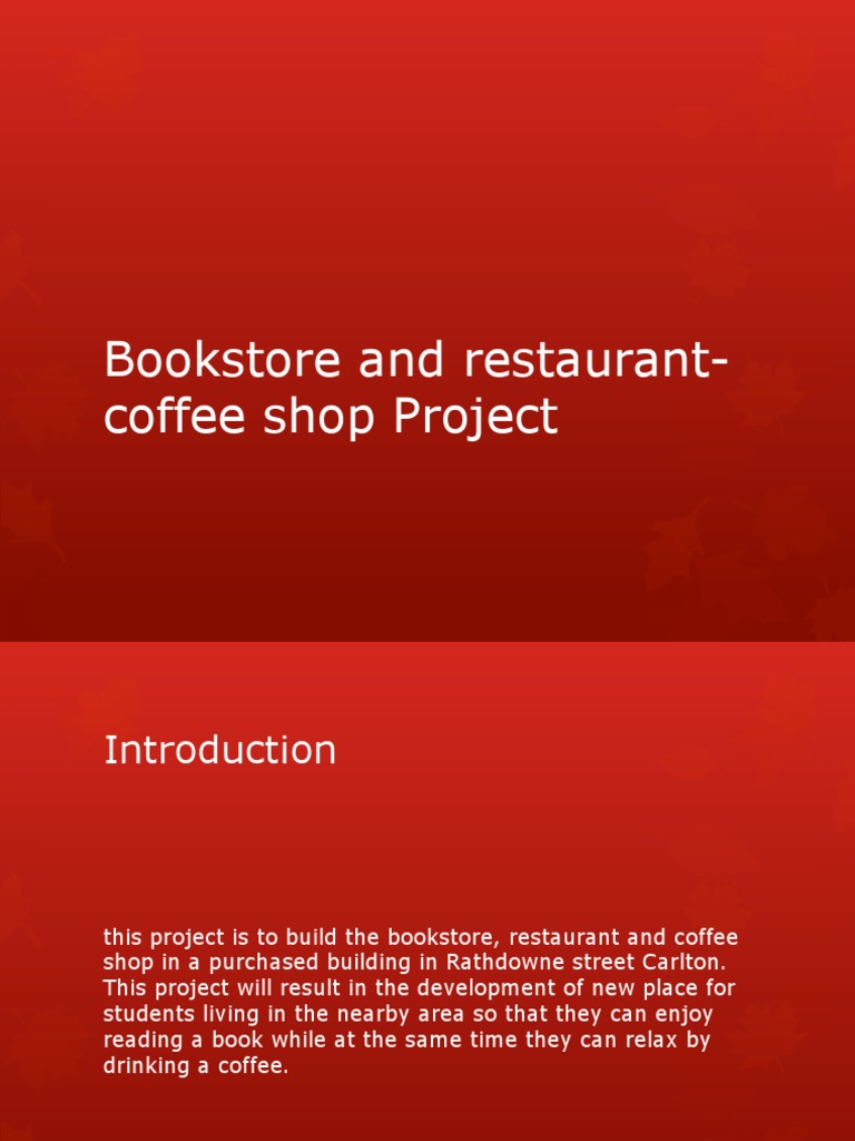 Bookstore and RestaurantCoffee Shop Project PDF Project Management Accountability