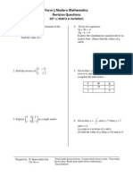 Form 5 Mathematics Revision Set 1 (Matrix and Variation)