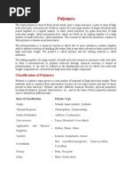 Polymer Chemistry Overview and Notes | PDF | Polymerization | Polymers