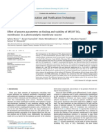 Effect of Process Parameters On Fouling and Stability