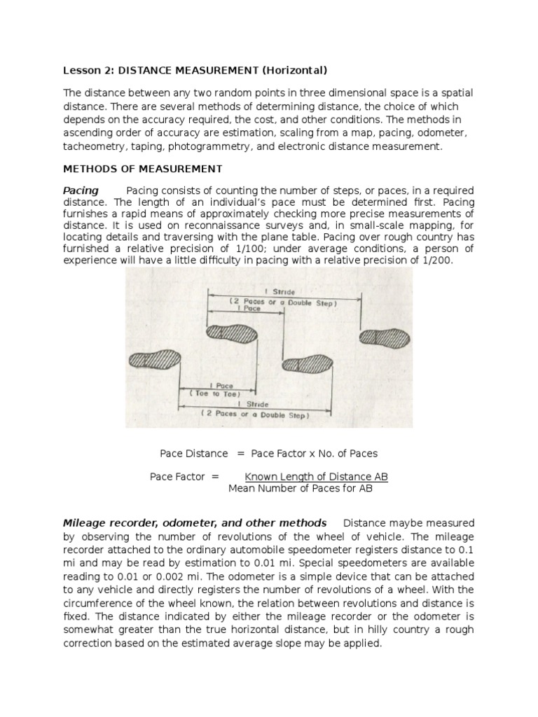 2. Horizontal Distance Measurement Surveying Perpendicular