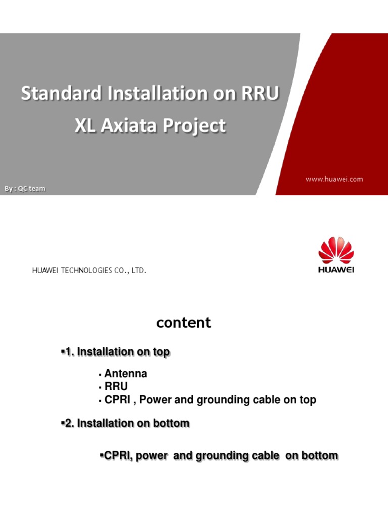 Standard Installation On RRU - XL Axiata Project V 1 3 | PDF | Cable ...