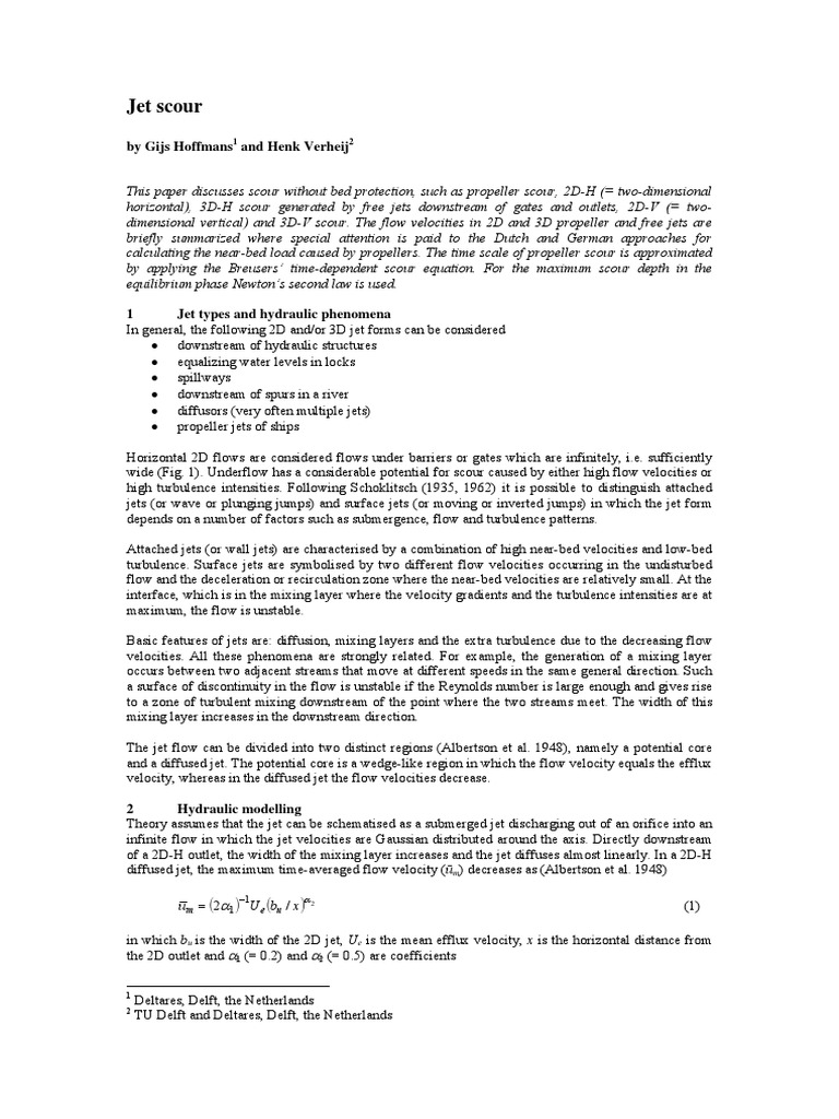 Jet Scour Analysis and Modeling Techniques | PDF | Jet Engine | Turbulence