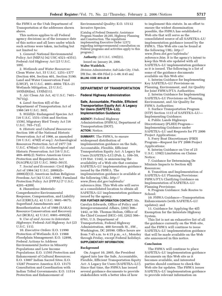 Federal Register / Vol. 71, No. 22 / Thursday, February 2, 2006 ...