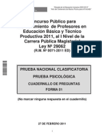 Prueba Nacional de Docentes 2011