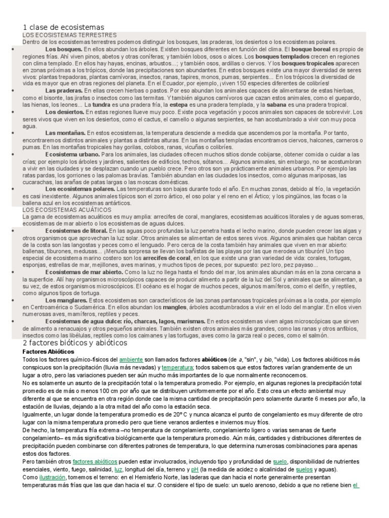 1 Clase de Ecosistemas | PDF | Precipitación | Ecosistema