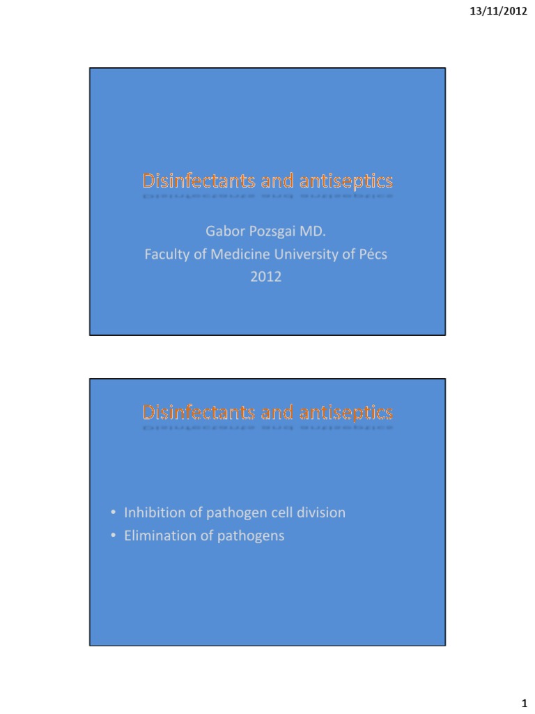 Disinfectants Antiseptics Disinfectant Sterilization (Microbiology)