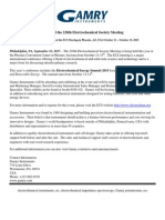 Gamry Instruments to Attend the 228th Electrochemical Society Meeting