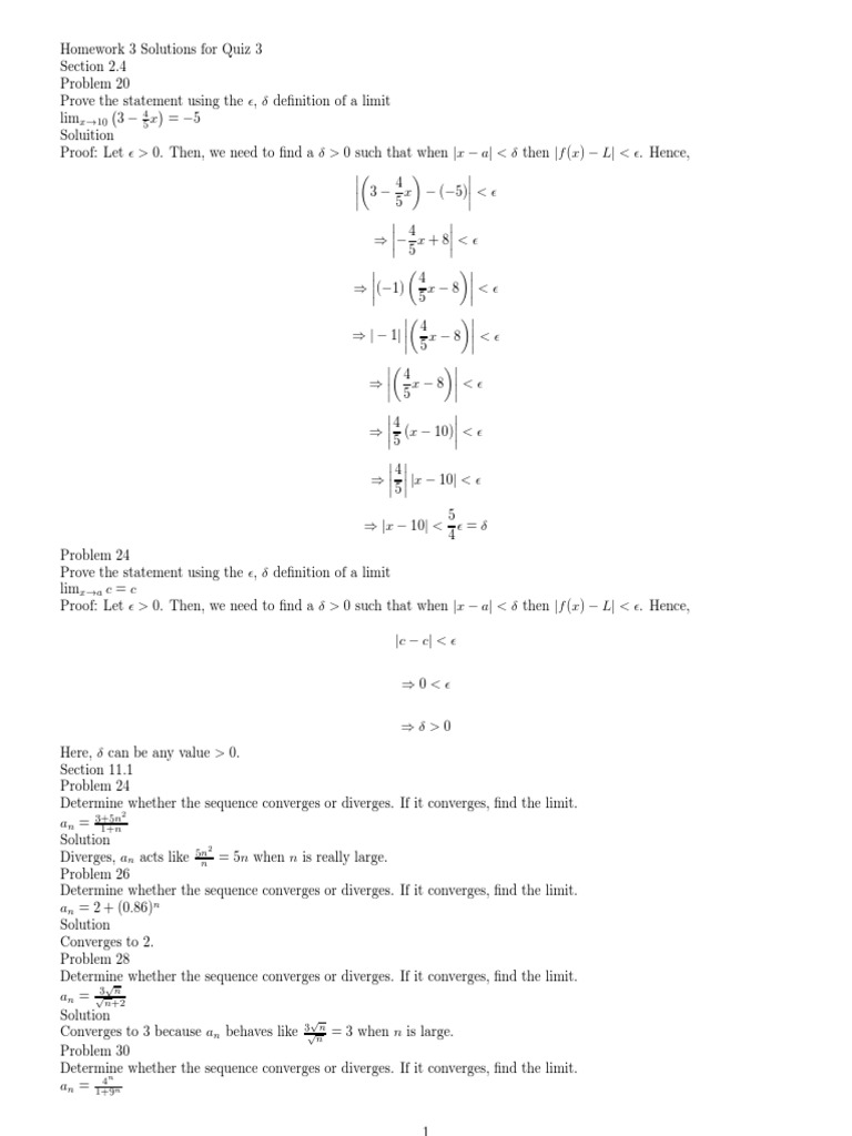 Sequence Convergence and Limits Analysis | PDF | Sequence | Monotonic ...