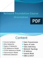 Network Foundations Course 09 WeekOne Orientation