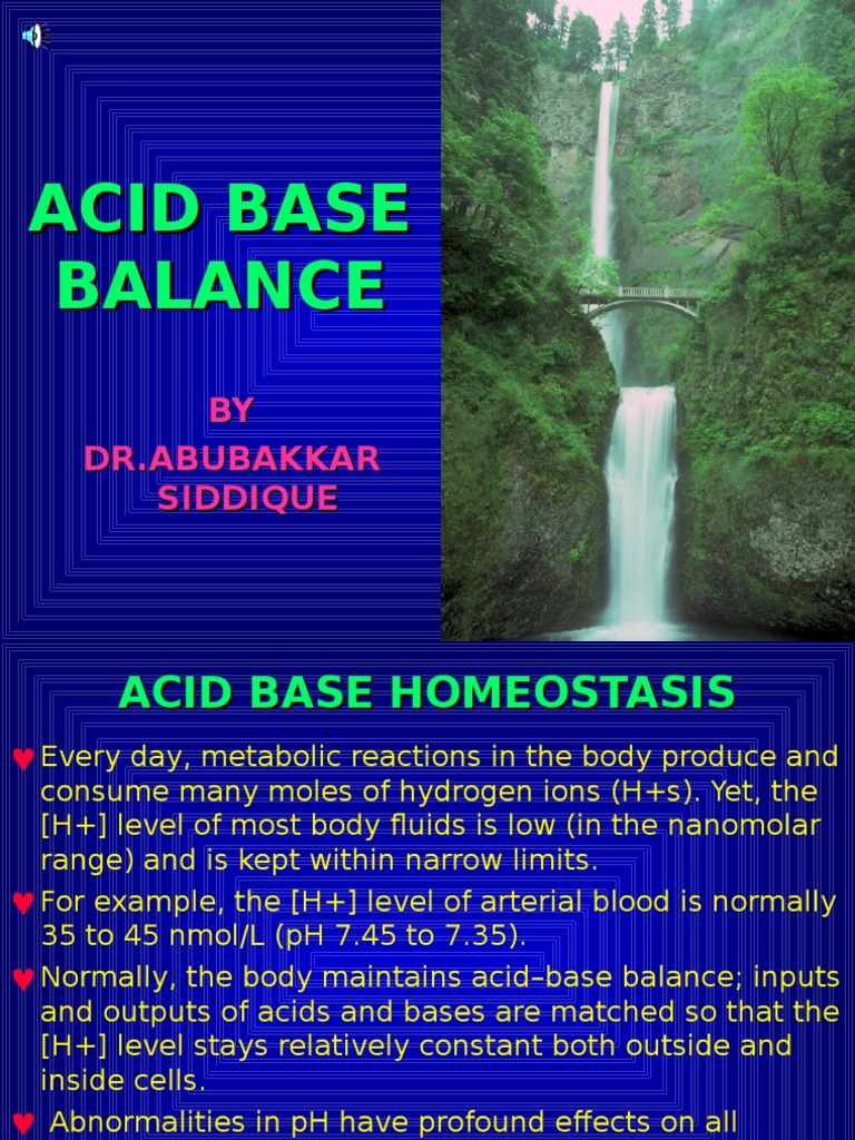 LECTURE ON Acid-Base Balance | PDF | Bicarbonate | Carbon Dioxide
