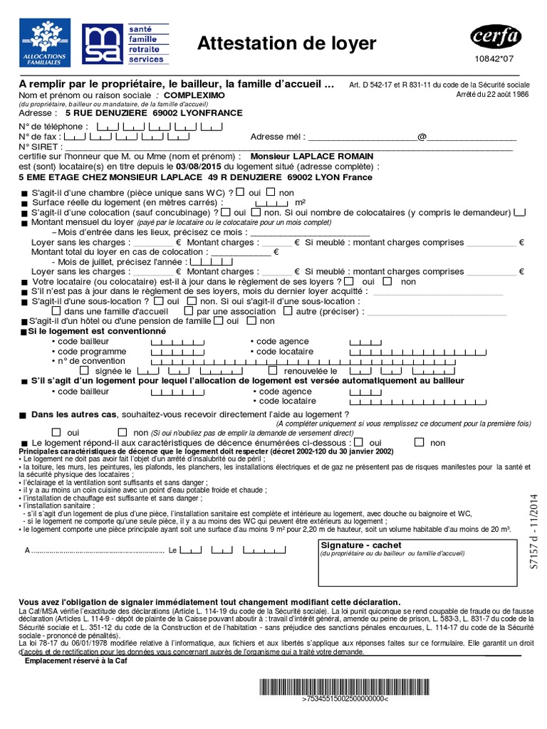 Attestation De Loyer Apl : Je télécharge une attestation Caf | DBERDT