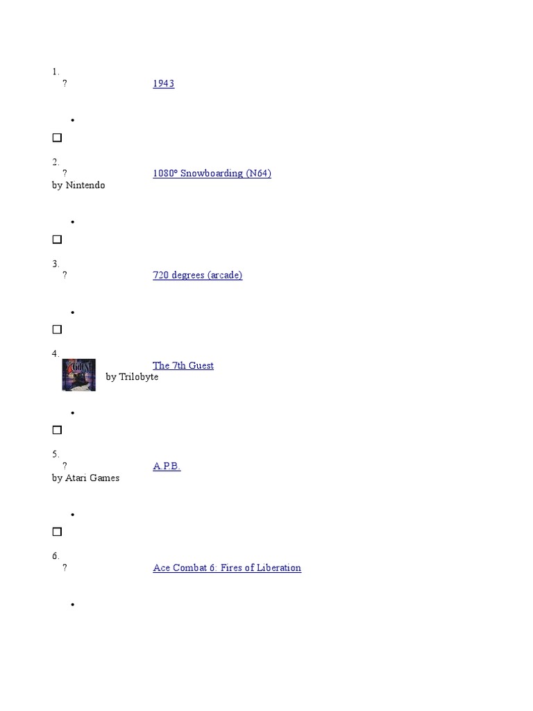 1001 GAMES TO PLAY intelligence overview