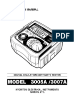 Kyoritsu - Insulation Tester 3005A Manual