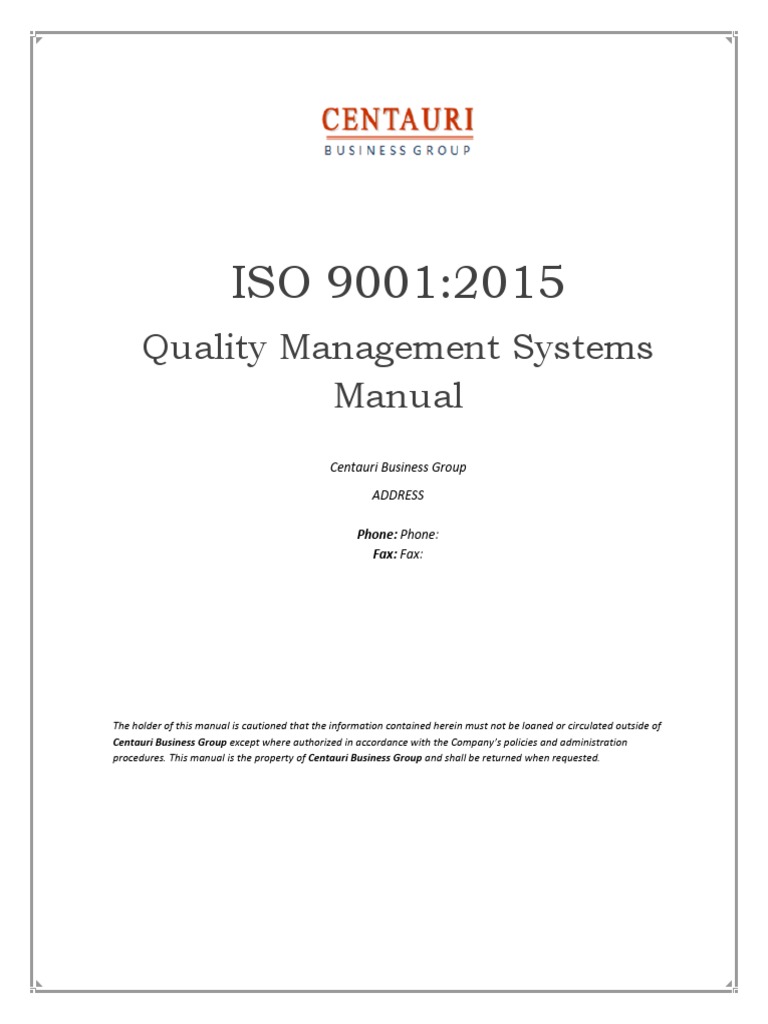 Iso 9001 2015 Quality Manual Preview Quality Management System Iso 9000