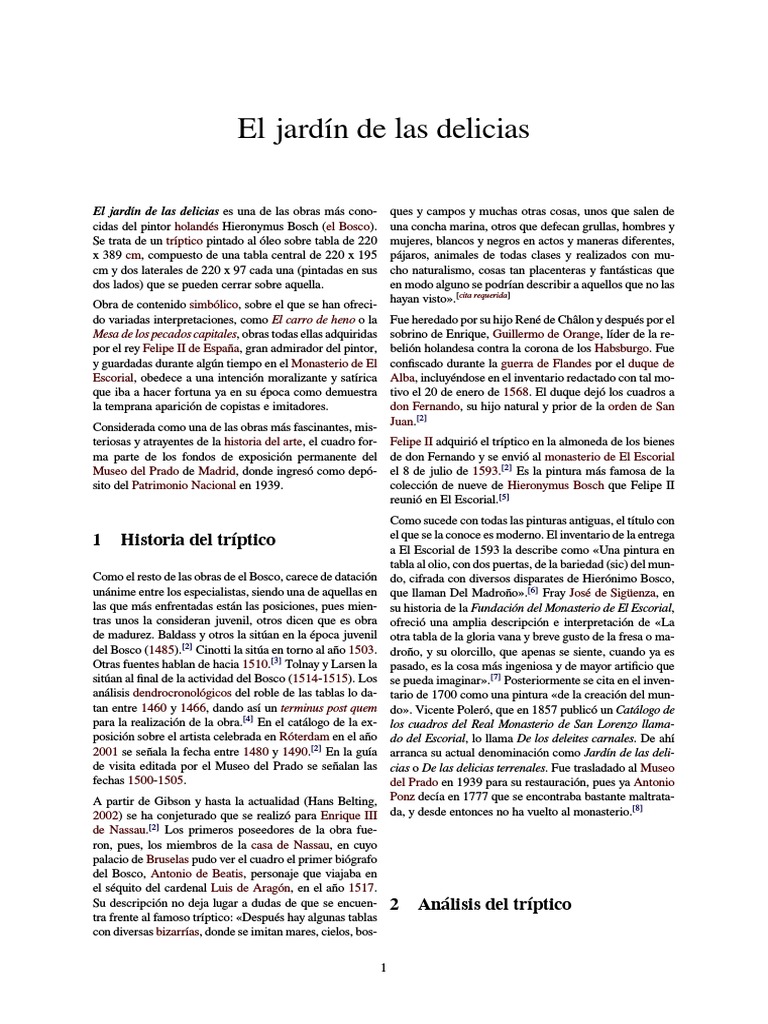 El Jardín de las Delicias: Análisis y Contexto | PDF | Artes (general) |  Religión y creencia, image size:768x1024