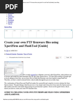Ftf Firmware Files Using Xperifirm And Flashtool Guide Xperia Blog Pdf Mobile Linux Smartphone