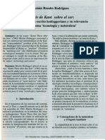 La Tesis de Kant Sobre El Ser. Significado de Un Escrito Heideggeriano y Su Relevancia para El Tema Tecnología y Naturaleza