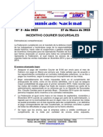 Comunicado Nacional N° 3-2015 - Incentivo courier sucursales.