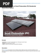 Calculation Example of Small Photovoltaic PV Residential StandAlone System