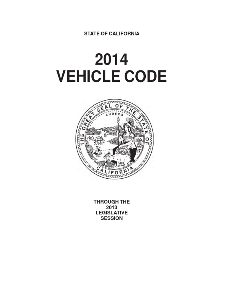 2014 CA Vehicle Code PDF
