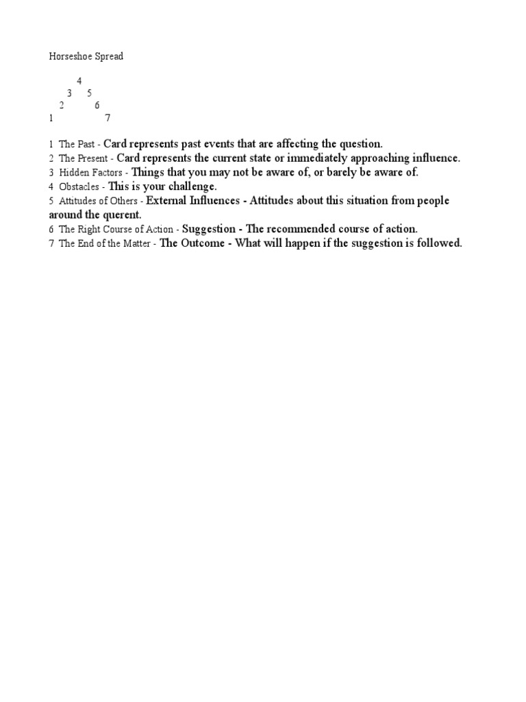 Horseshoe Spread PDF