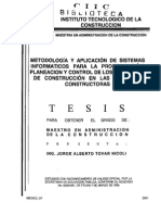 TESIS DE METODOLIGIA DE PALNEACION Y CONTROL DE PROYECTOSTovar - Nicoli - Jorge - Alberto - 45042 PDF