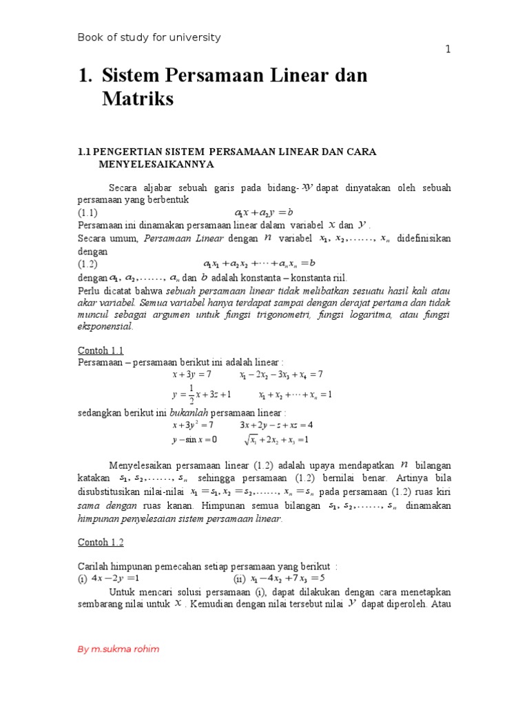 Soalan Matematik Persamaan Linear - Contoh Akar