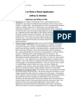 How to Write a Patent Application - SUMMARY of PLI SHELDON TREATISE - Jdstein.com