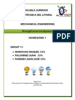 Energy Convertion Systems Homework 1 Group11