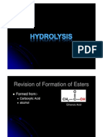 Hydrolysis oF esters